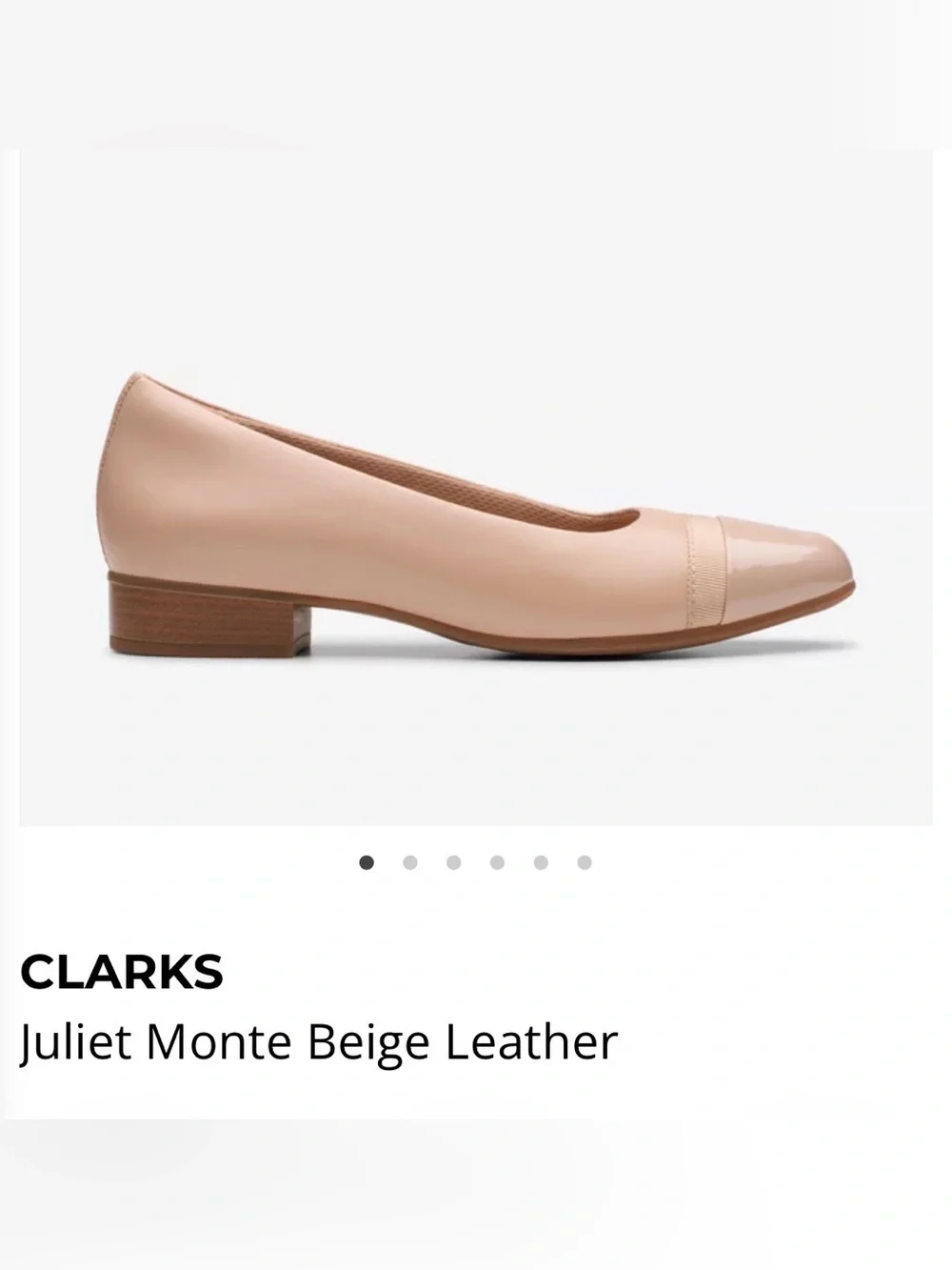 Clarks Juliet Monte Beige Leather Women's Low Heel Pump